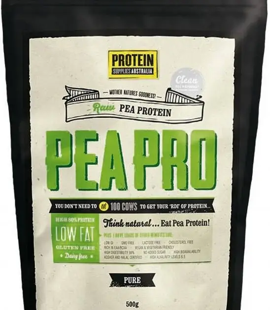 Protein Supplies Australia Protein Pea Pro (Raw Organic Pea Protein) Pure 1kg